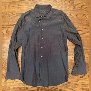 Robert Barakett Dark Gray Button-Down Shirt, size 16 34/35